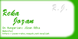 reka jozan business card